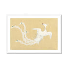 White Phoenix Kamisaka Sekka Momoyogusa Art Print, White Phoenix Like Bird Feathers Rendered Elegant Asian Art