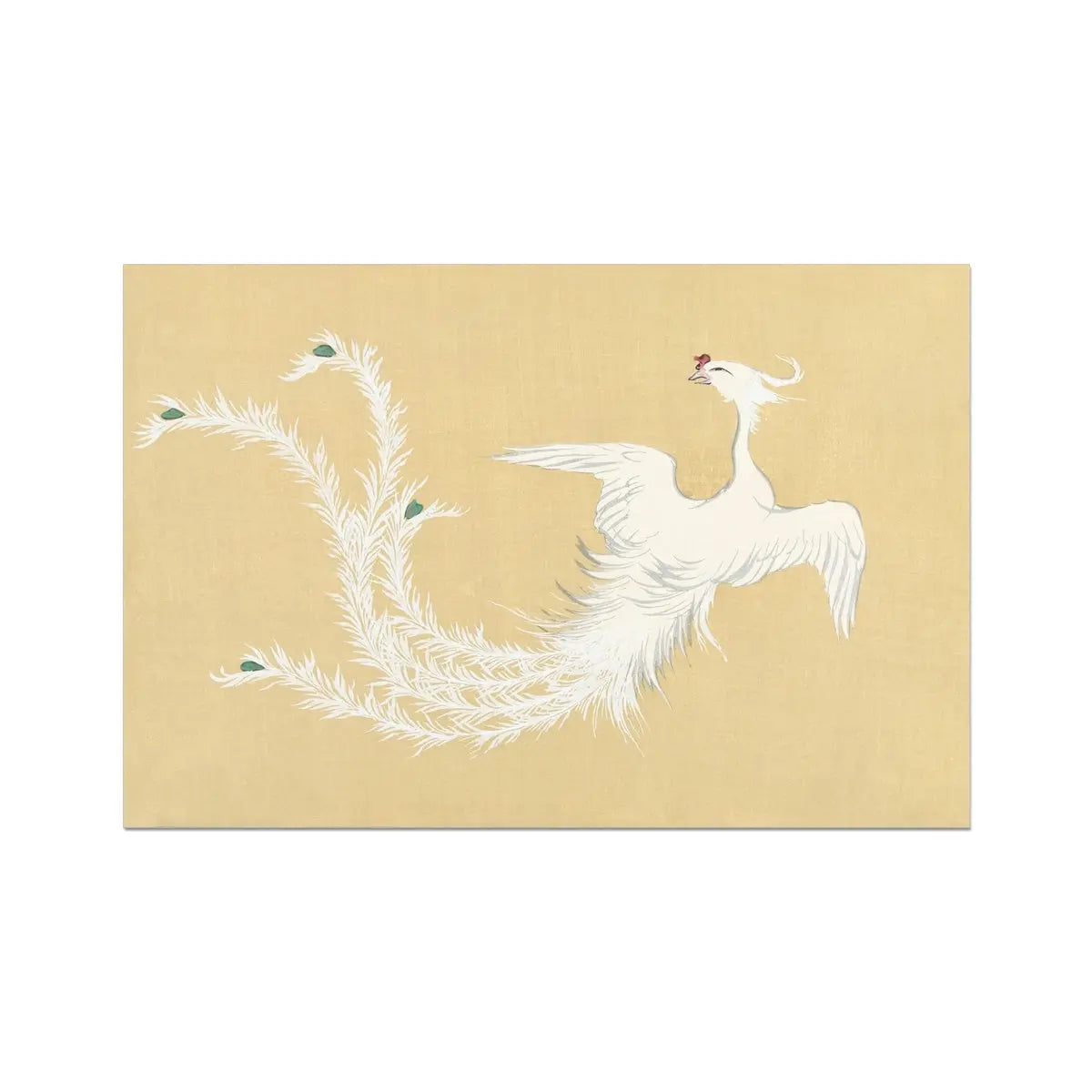 White Phoenix - Kamisaka Sekka Momoyogusa Art Print 30’’x20’’ Posters Prints & Visual Artwork