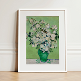 White Roses - Vincent Van Gogh Floral Art Print / Canvas, 12x16’’ / 31x41cm / Frame / Matboard, Posters Prints & Visual Artwork, Toby Leon