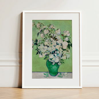 White Roses - Vincent Van Gogh Floral Art Print / Canvas, 12x16’’ / 31x41cm / Frame / Matboard, Posters Prints & Visual Artwork, Toby Leon