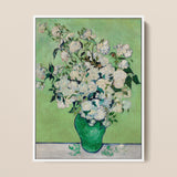 White Roses - Vincent Van Gogh Floral Art Print / Canvas, 12x16’’ / 31x41cm / Frame, Posters Prints & Visual Artwork, Toby Leon