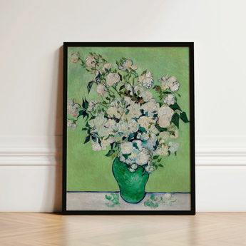 White Roses - Vincent Van Gogh Floral Art Print / Canvas Framed Reproduction Gogh’s ?White Green, Prints
