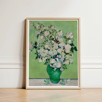 White Roses - Vincent Van Gogh Floral Art Print / Canvas Framed Reproduction Gogh’s Green, Prints