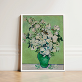 White Roses - Vincent Van Gogh Floral Art Print / Canvas Framed Reproduction Gogh’s Green, Prints