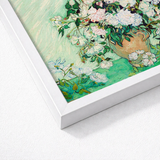 White-framed Reproduction Vincent Van Gogh’s Vase Roses Gogh, Post-impressionist Masterpiece Art