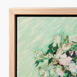 Framed Canvas Print Van Gogh’s Floral Painting White Vincent Gogh, Post-impressionist Masterpiece Art, Roses