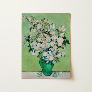 White Roses - Vincent Van Gogh Floral Art Print / Canvas, Vincent Van Gogh’s Roses, Floral Art Print, Gogh’s Roses Art
