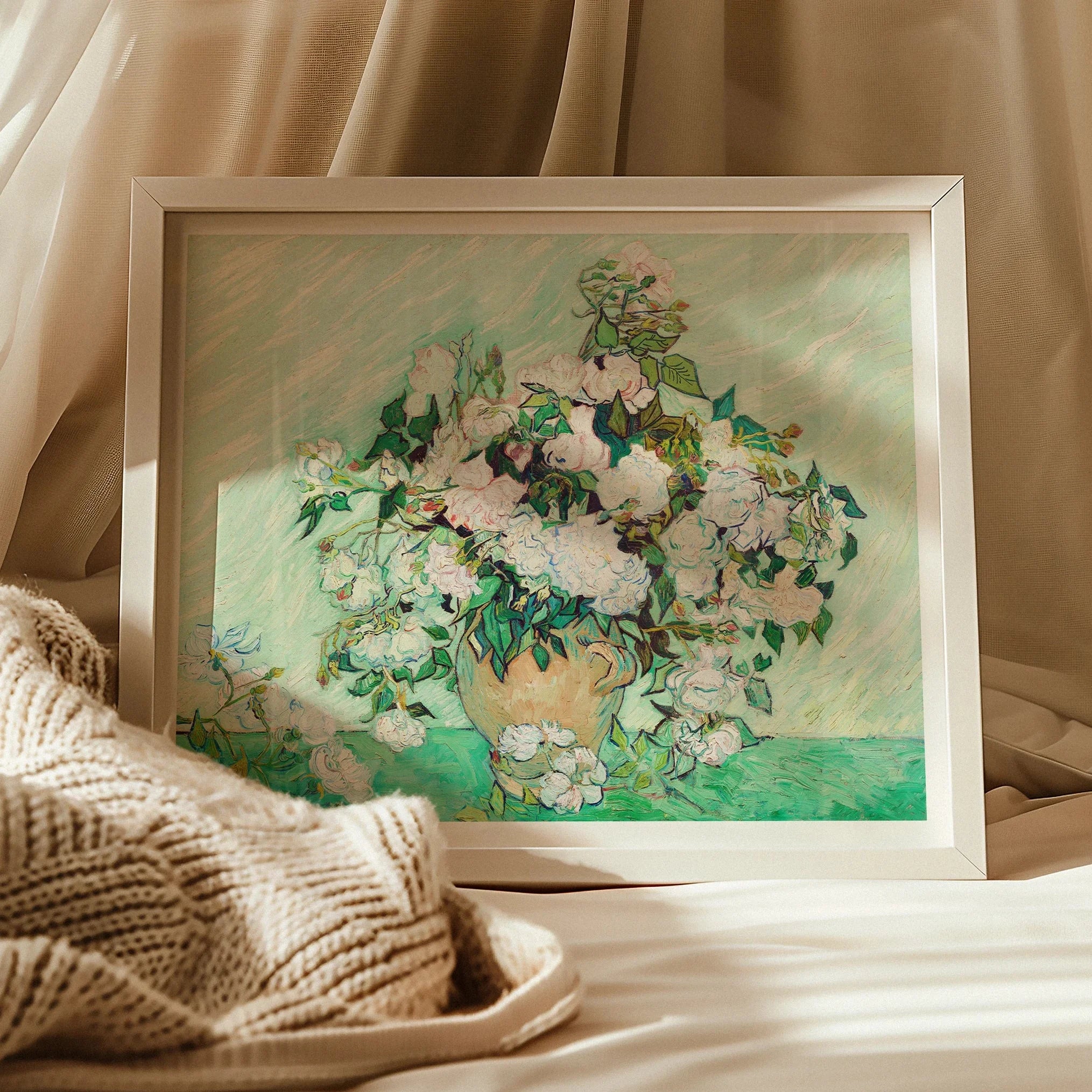 White Roses - Vincent Van Gogh Floral Art Print Posters Prints & Visual Artwork