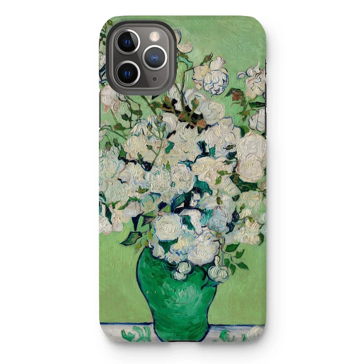 White Roses - Vincent Van Gogh Iphone Case, 11 Pro Max / Matte, Iphone Case Painting White Roses Green Vase