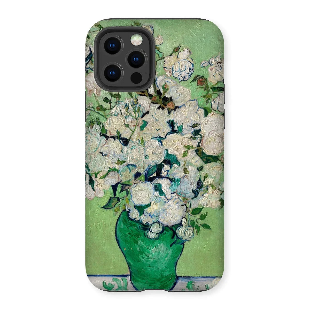 White Roses - Vincent Van Gogh Iphone Case, 12 Pro / Matte, Iphone Case Gogh-style Painting White Roses Green