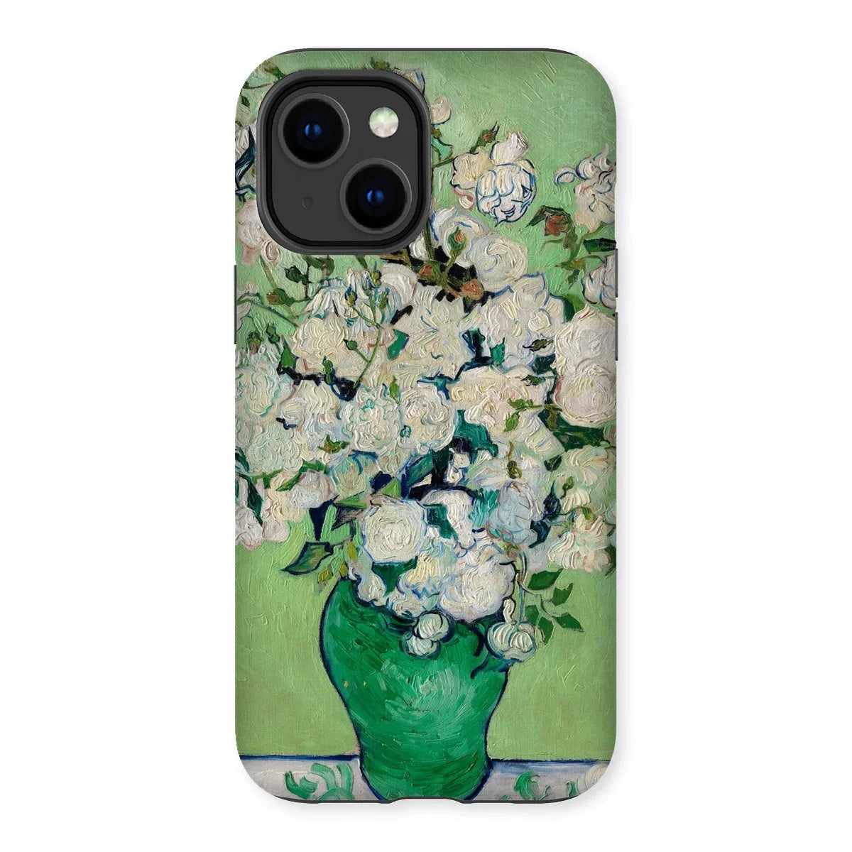 White Roses - Vincent Van Gogh Iphone Case, 14 Plus / Matte, Phone Case Painting White Roses Green Vase