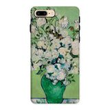 White Roses - Vincent Van Gogh Iphone Case, 8 Plus / Matte, Phone Case Painting White Roses Green Vase