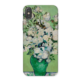 White Roses - Vincent Van Gogh Iphone Case, x / Matte, Phone Case Painting White Roses Green Vase