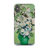 White Roses - Vincent Van Gogh Iphone Case, Xs Max / Matte, Phone Case Painting White Roses Green Vase Light