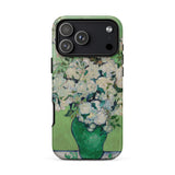 White Roses - Vincent Van Gogh Phone Case Iphone 17 Pro Max / Matte Green Vase Phone Case Floral Design Textured Surface Vincent Gogh,