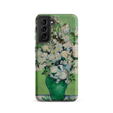 White Roses - Vincent Van Gogh Samsung Case, Galaxy S21 / Matte, Smartphone Case Gogh’s Vase White Pink Roses