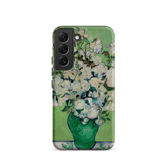 White Roses - Vincent Van Gogh Samsung Case, Galaxy S22 / Matte, Smartphone Case Gogh-style Painting White Roses Green