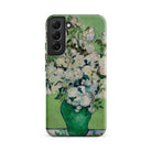 White Roses Vincent Van Gogh Samsung Case, Galaxy S22 Plus / Matte, Smartphone Case Painting White Roses Green Vase