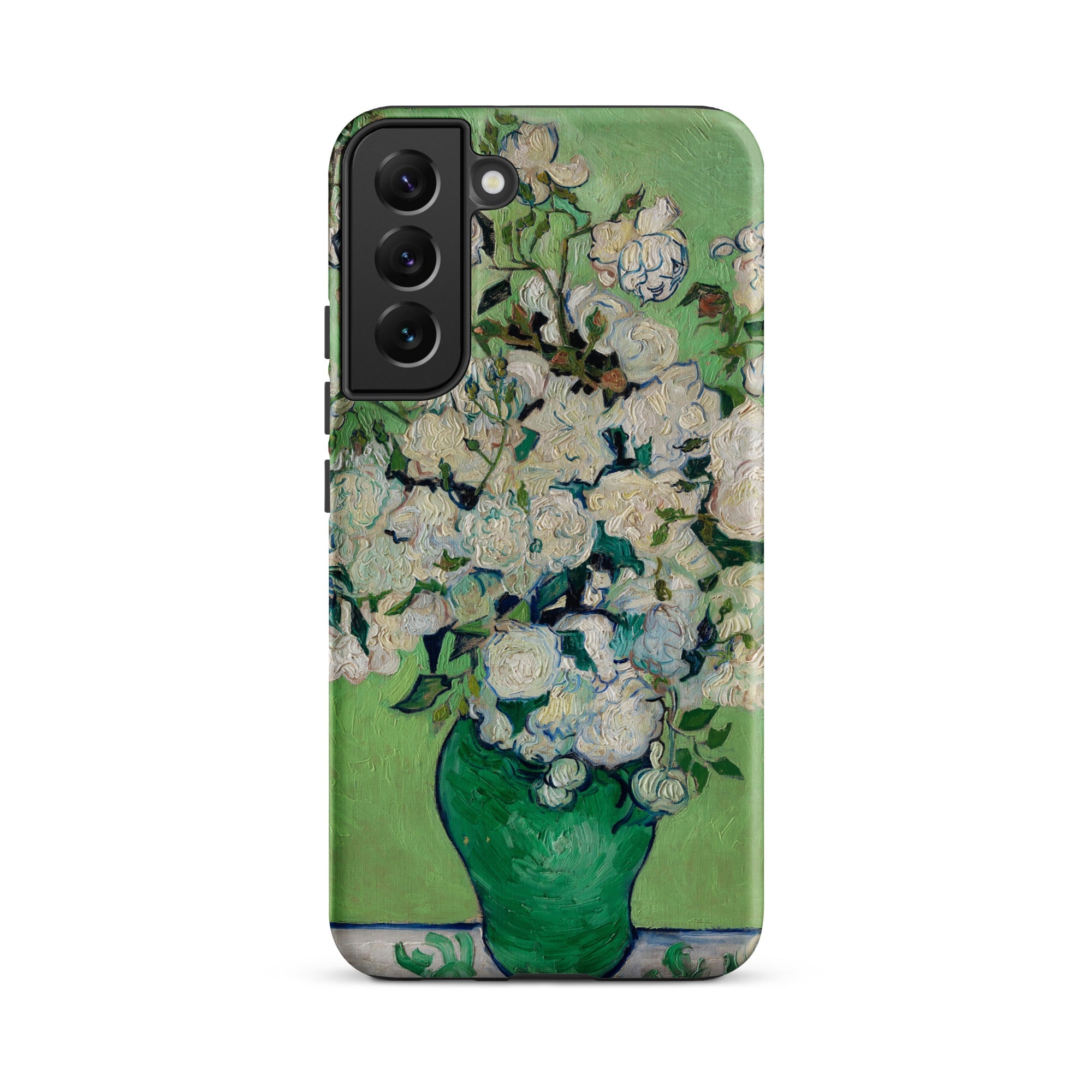 White Roses Vincent Van Gogh Samsung Case, Galaxy S22 Plus / Matte, Smartphone Case Painting White Roses Green Vase