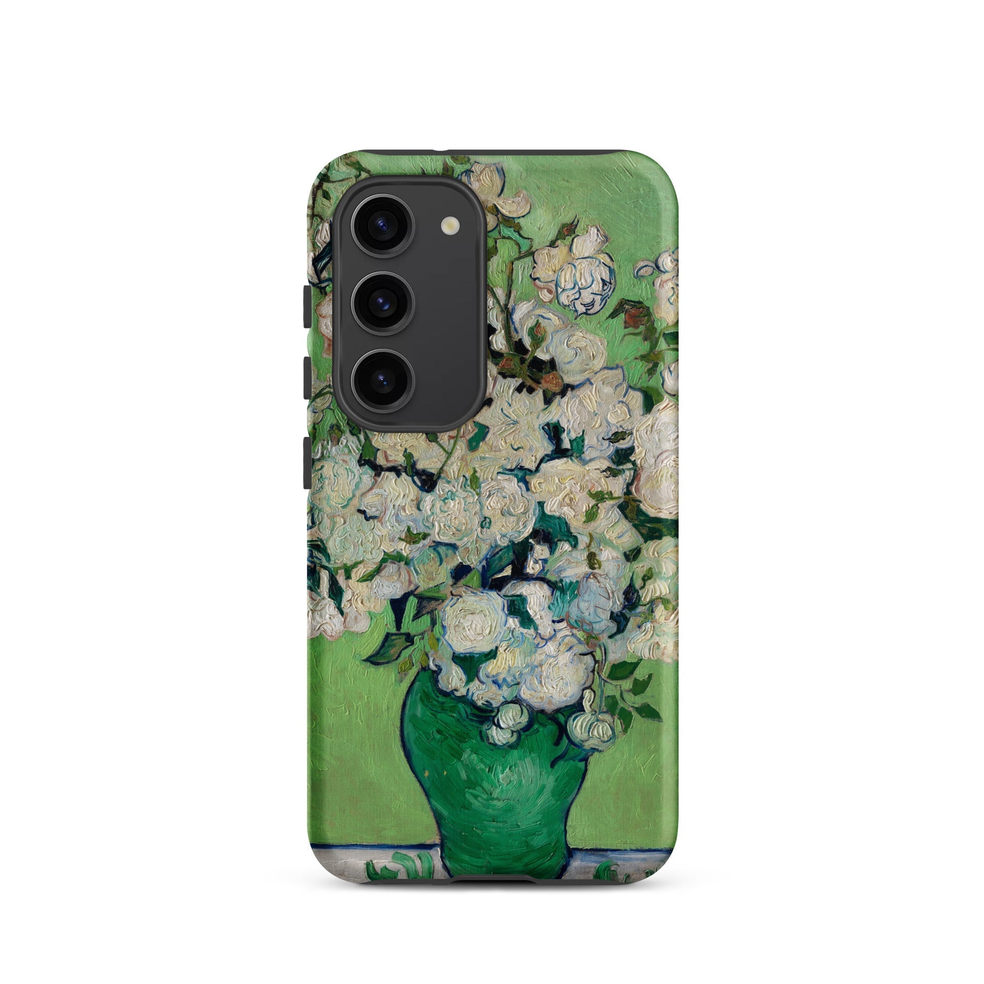 White Roses Vincent Van Gogh Samsung Case, Galaxy S23 / Matte, Phone Case Gogh Style Painting Vase White Roses