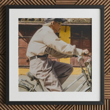 Wild at Heart - Hoi an Street Photography Art Print / Canvas Black-framed Photograph Elderly Man Beige Jacket Dark Pants Art Print,