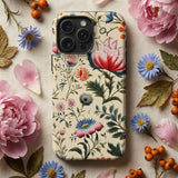 Wildflower Hoopla - Floral Garden Phone Case Cream-colored Phone Case Adorned Detailed Botanical Print Vibrant Wildflower Hoopla Iphone,