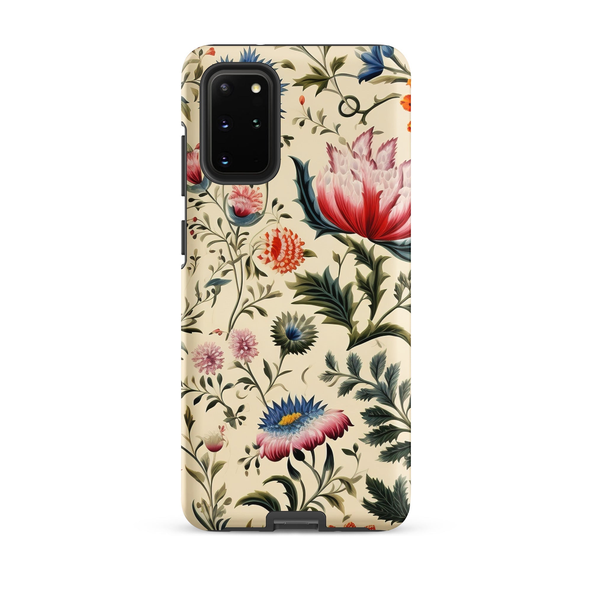 Wildflower Hoopla Floral Garden Samsung Case, Galaxy S20 Plus / Matte, Smartphone Case Cream Background Colorful Floral Pattern