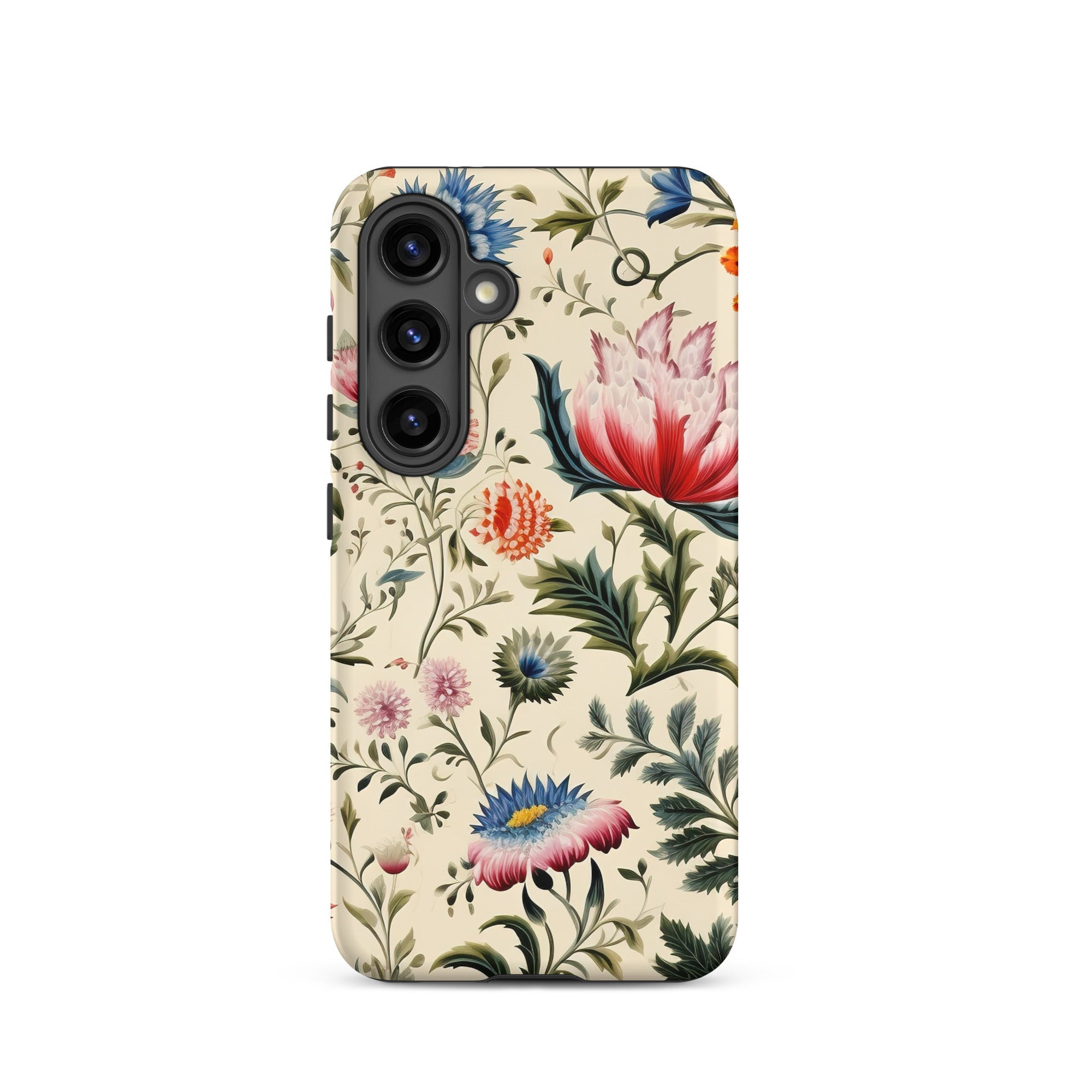 Wildflower Hoopla Floral Garden Samsung Case, Galaxy S24 / Matte, Smartphone Case Vintage Floral Pattern