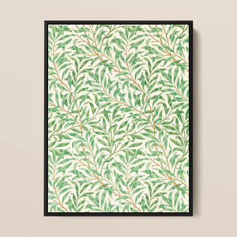 Willow Bough - William Morris Leaf Motif Art Print / Canvas, 12x16’’ / 31x41cm / Black Frame, Posters Prints & Visual Artwork, Toby Leon