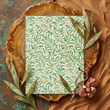 Willow Bough - William Morris Leaf Motif Art Print / Canvas Rectangular Sheet Paper Delicate Green Willow Leaf Pattern William Morris Leaf,