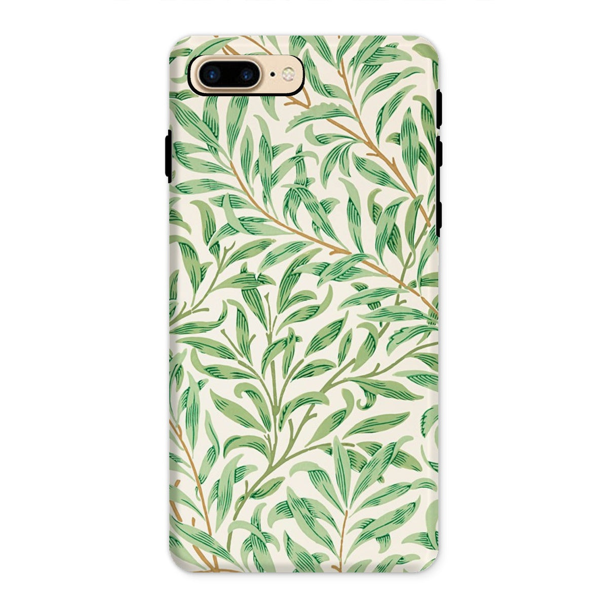 Willow Bough William Morris Leaf Pattern Iphone Case, 8 Plus / Matte, Floral Patterned Phone Case Green Leaves Branches Cream
