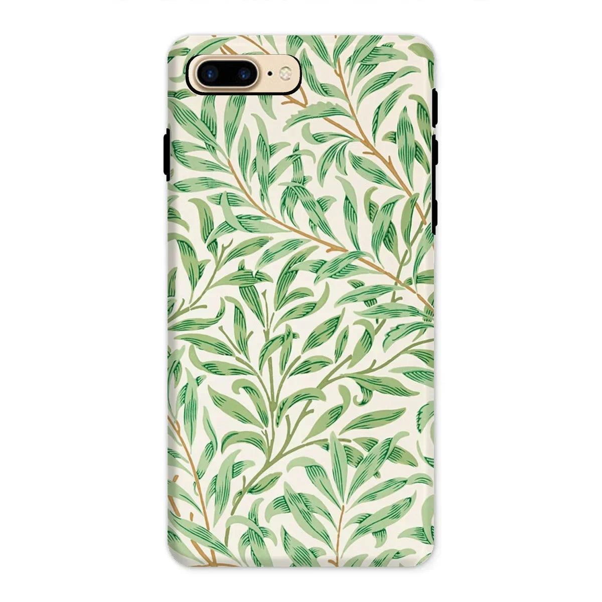 Willow Bough - William Morris Leaf Pattern Iphone Case, 8 Plus / Matte, Floral Patterned Phone Case Green Leaves Branches Cream