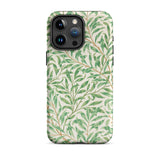 Willow Bough - William Morris Leaf Pattern Phone Case Iphone 15 Pro Max / Matte Leaf-patterned, Verdant Victorian Dreamscape Mobile Cases