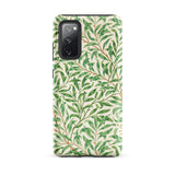 Willow Bough - William Morris Leaf Pattern Phone Case Samsung Galaxy S20 Fe / Matte Phone Case Detailed Green Willow Leaf Pattern Off-white