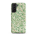 Willow Bough - William Morris Leaf Pattern Phone Case Samsung Galaxy S21 Plus / Matte Sleek Phone Case Delicate Pattern Green Leaves Brown