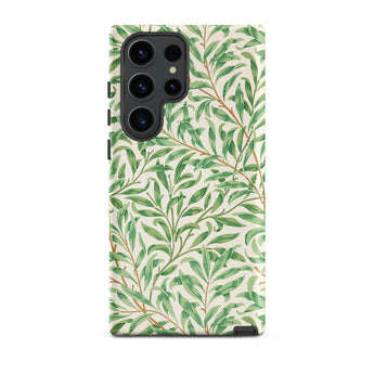 Willow Bough - William Morris Leaf Pattern Phone Case Samsung Galaxy S23 Ultra / Matte Sleek Phone Case Delicate Pattern Green Leaves Brown