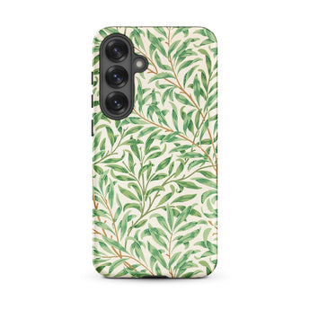 Willow Bough - William Morris Leaf Pattern Phone Case Samsung Galaxy S25 Plus / Matte Phone Case Delicate Pattern Green Leaves Brown Stems