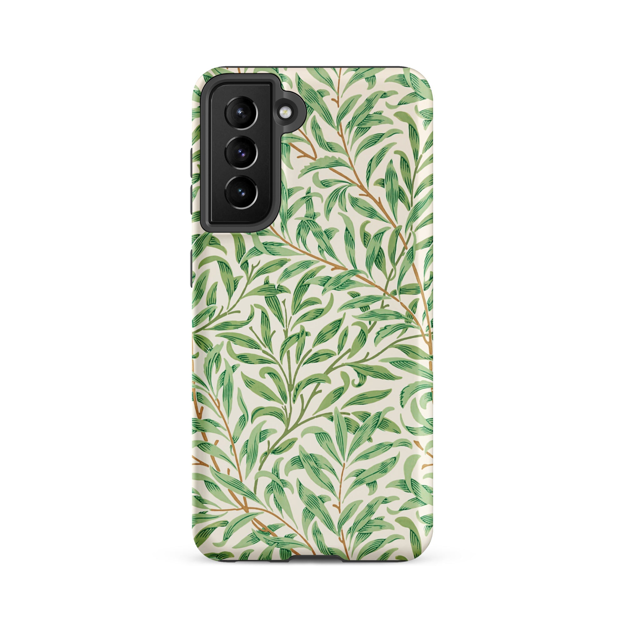 Willow Bough William Morris Leaf Pattern Samsung Case, Galaxy S21 Fe / Matte, Phone Case Green Leaf Pattern