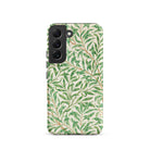 Willow Bough William Morris Leaf Pattern Samsung Case, Galaxy S22 / Matte, Phone Case Green Leaf Pattern Black Camera Cutout
