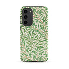 Willow Bough William Morris Leaf Pattern Samsung Case, Galaxy S23 Plus / Matte, Smartphone Case Green Leaf Pattern Black Camera Module