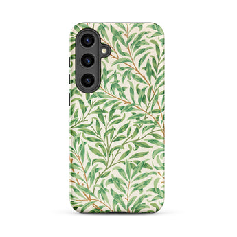 Willow Bough - William Morris Leaf Pattern Samsung Case, Galaxy S24 Plus / Matte, Smartphone Case Green Leaf Pattern