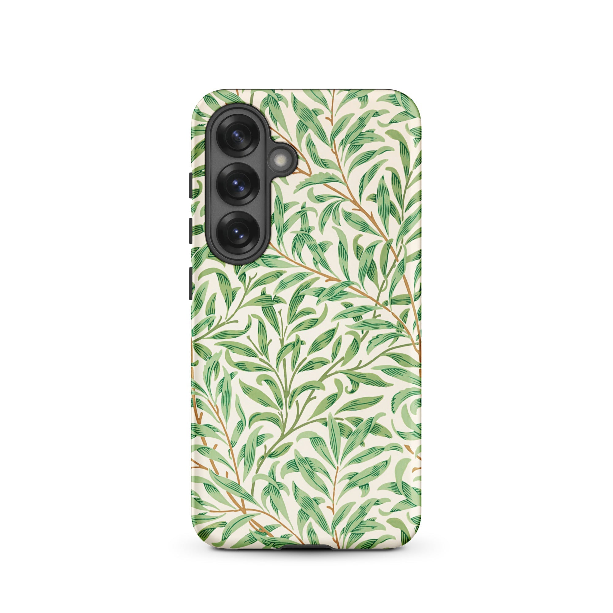 Willow Bough William Morris Leaf Pattern Samsung Case, Galaxy S25 / Matte, Smartphone Case Green Leaf Pattern