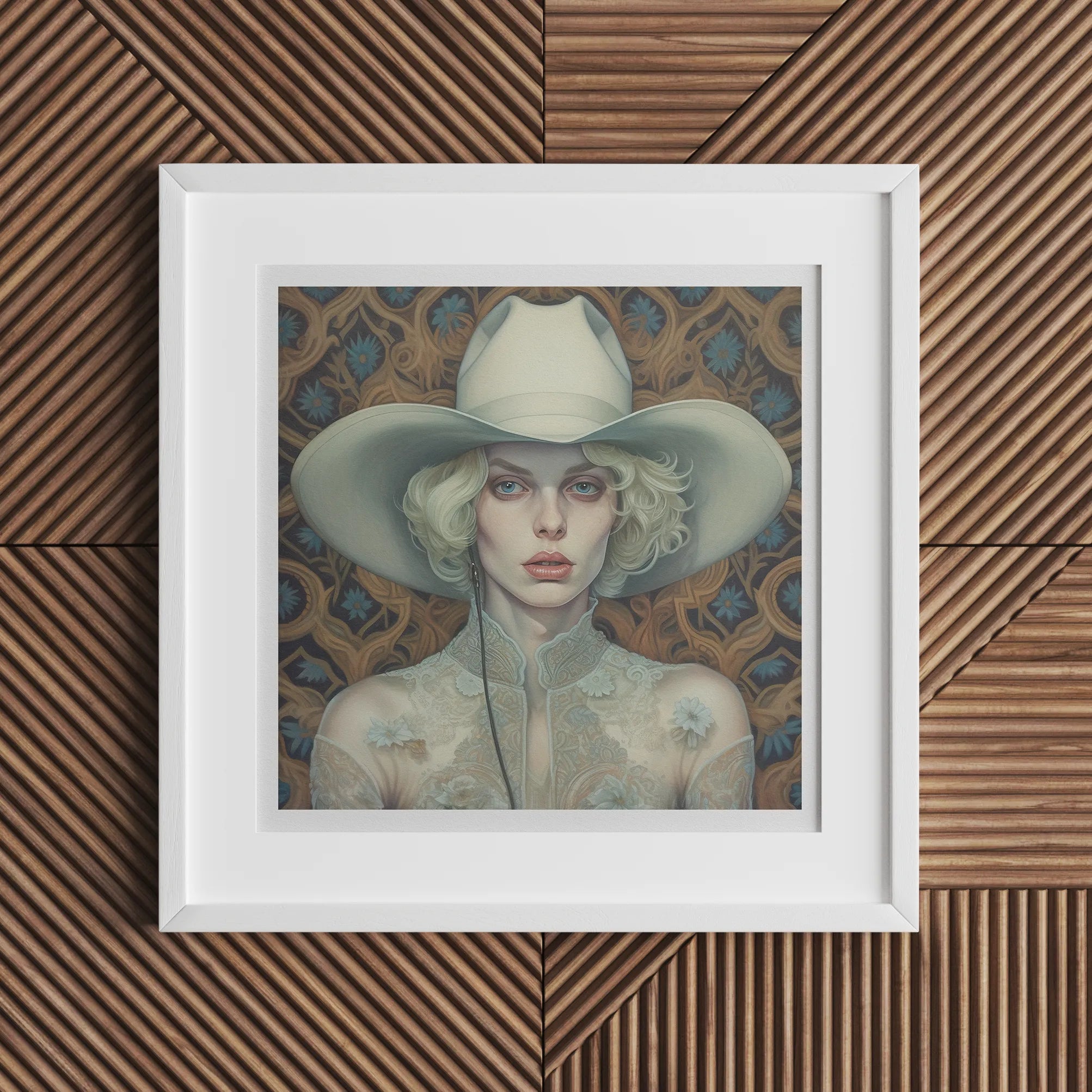 Winnie - Lesbian Cowgirl Art Print - Vintage Sapphic Femme - 16’x16’ - Posters Prints & Visual Artwork - Aesthetic Art
