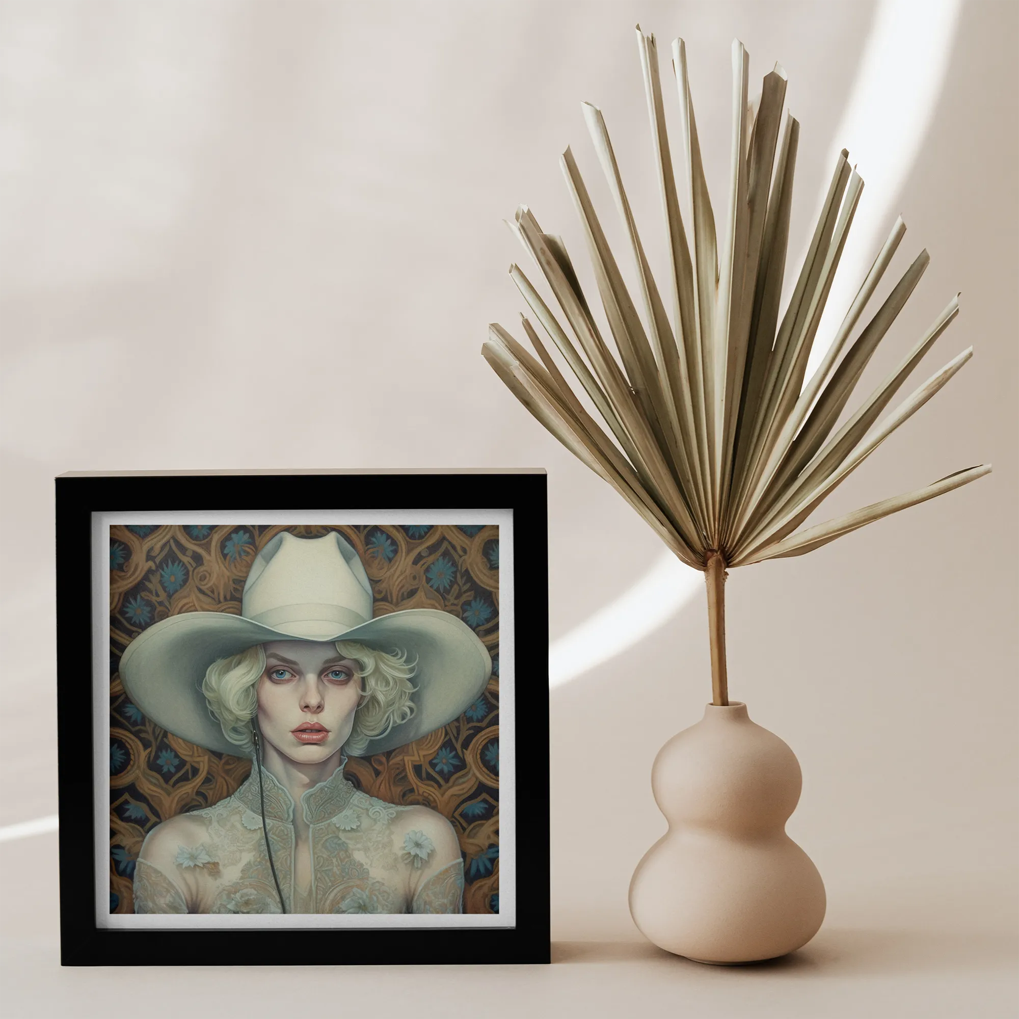 Winnie - Lesbian Cowgirl Art Print - Vintage Sapphic Femme - 12’x12’ - Posters Prints & Visual Artwork - Aesthetic Art