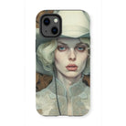 Winnie - Sapphic Femme Cowgirl Iphone Case, 13 Mini / Matte, Phone Case Portrait Pale-skinned Woman Blonde Hair White