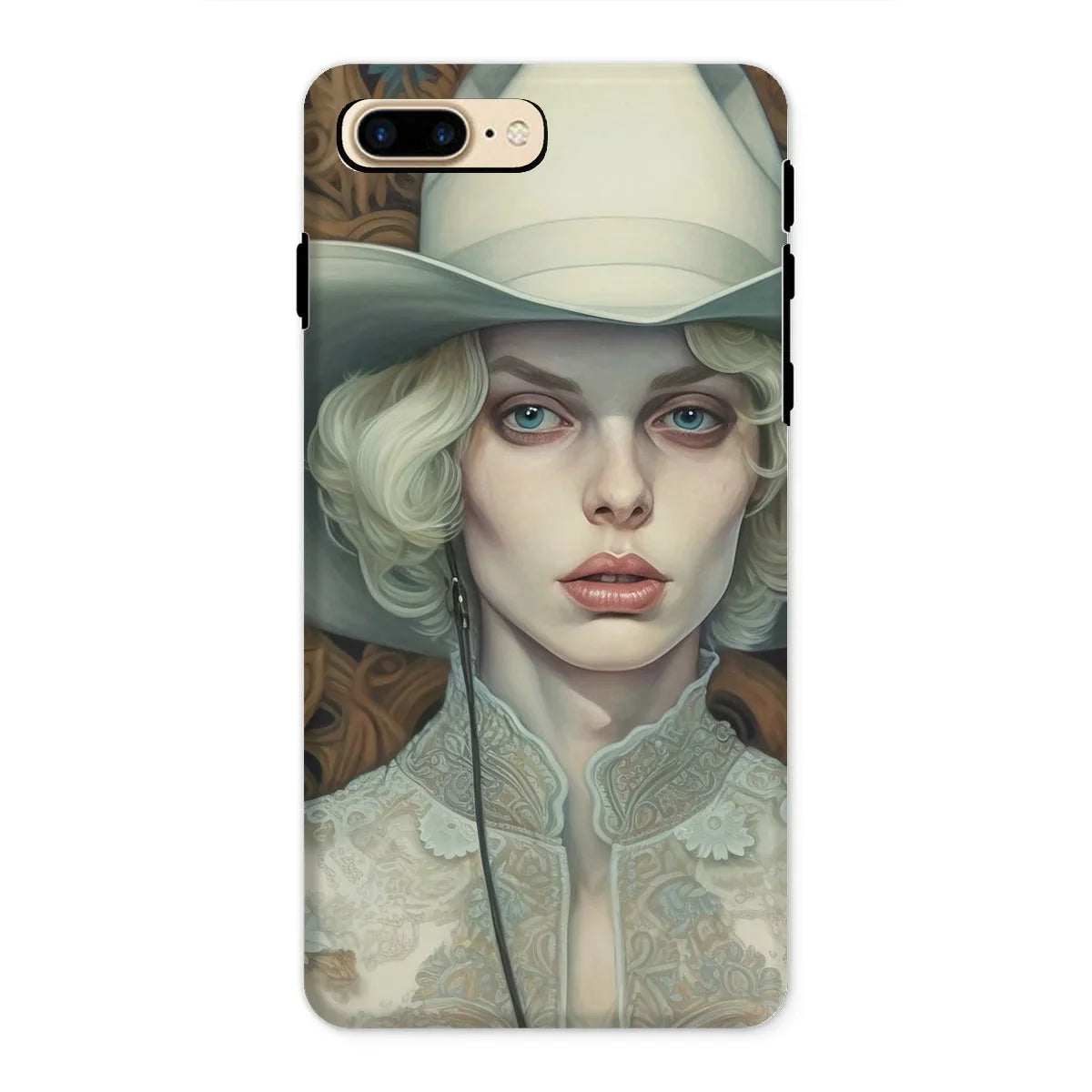 Winnie - Sapphic Femme Cowgirl Iphone Case, 8 Plus / Matte, Kite-771295237, Phone Case Portrait Woman White Hat Lace