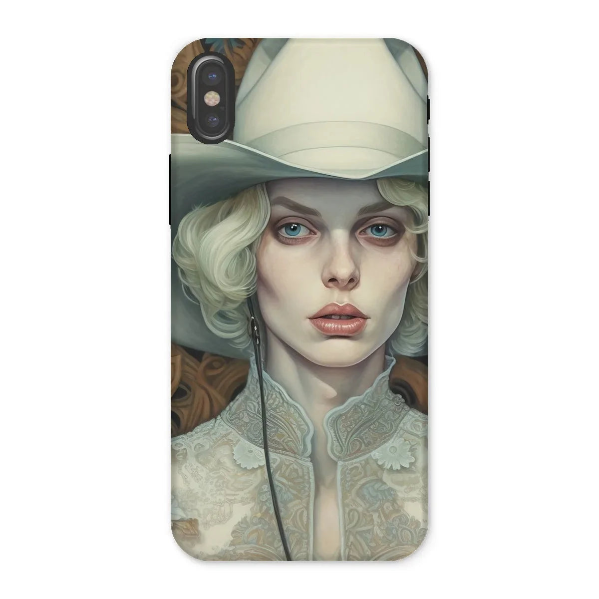 Winnie - Sapphic Femme Cowgirl Iphone Case, x / Matte, Kite-771295239, Phone Case Stylized Portrait Woman White Cowboy