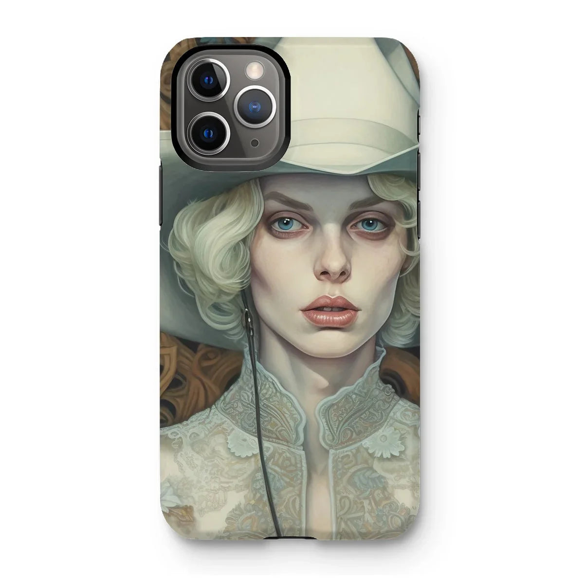 Winnie - Sapphic Femme Cowgirl Iphone Case, 11 Pro / Matte, Kite-771295223, Iphone Case Stylized Portrait Woman Vintage Attire