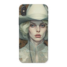 Winnie - Sapphic Femme Cowgirl Iphone Case, x / Matte, Phone Case Stylized Portrait Woman White Cowboy Hat