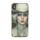 Winnie - Sapphic Femme Cowgirl Iphone Case, Xs Max / Matte, Phone Case Stylized Portrait Woman White Hat Lace